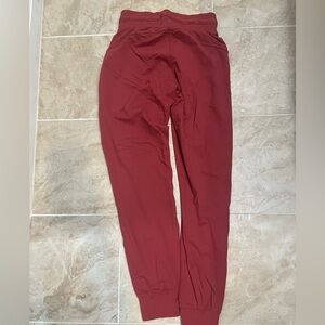 Women's High-Waist Jogger Pants in Deep Red